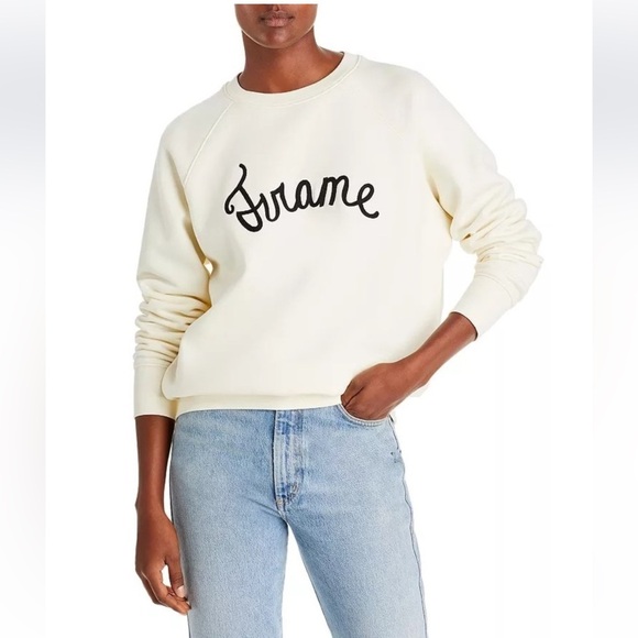 Frame Script Logo Embroidered Sweatshirt - Picture 1 of 9